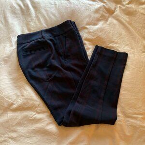 Women's LOFT Outlet Modern Skinny Ankle Size 8 in Dark Blue & Burgundy Plaid